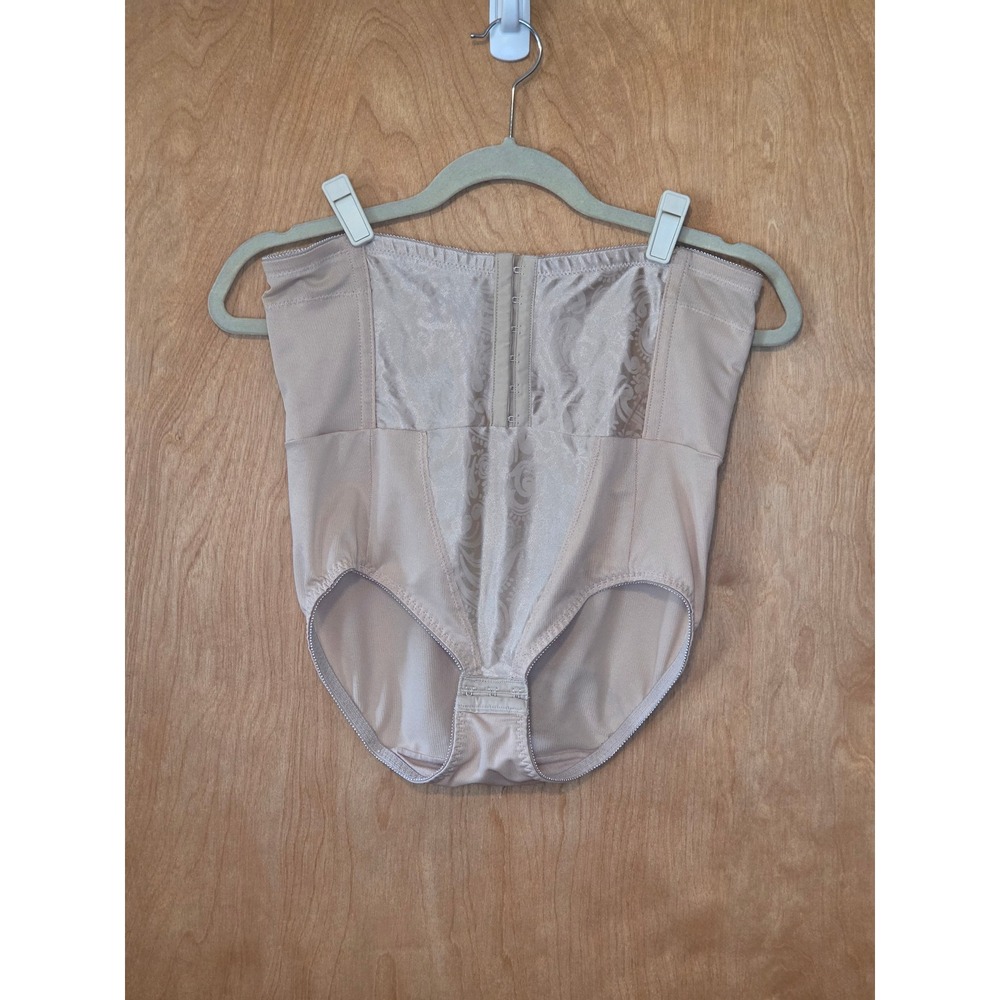 Vintage-Inspired High Waist Shapewear Brief Tummy Control Jacquard Nude Beige L